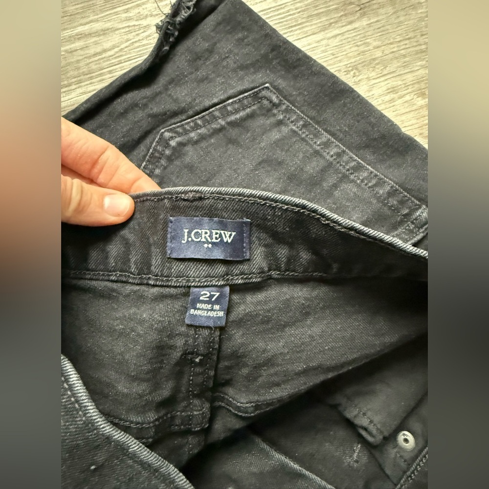 J. Crew Button Fly Denim Shorts Cotton High Rise Black Frayed Size 27 28 29 - Picture 6 of 9